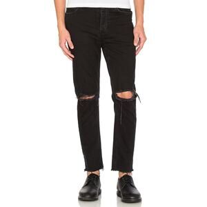 Ksubi Chitch Chop Black Beard Button Fly Raw Hem Distressed Jeans Mens Size 30